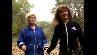 Horny matures want to experiment with each other&amp;#039;s pussy on the grass